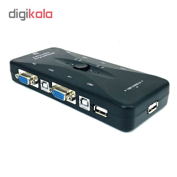 سوییچ چهار پورت KVM مدل FJ-2UK به همراه 4 عدد کابل KVM