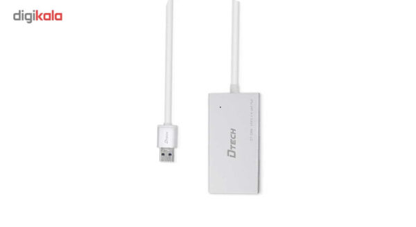 هاب 4 پورت USB3.0 دیتک مدل DT-3308 به طول 25 سانتی متر