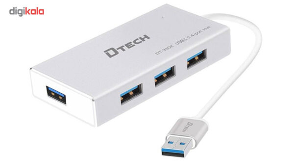 هاب 4 پورت USB3.0 دیتک مدل DT-3308 به طول 25 سانتی متر