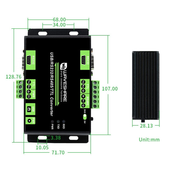 مبدل صنعتی سریال ویوشیر مدل USB/RS232/RS485/TTL Converter