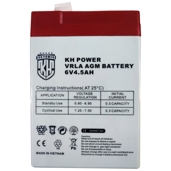 باتری UPS با ولتاژ 6 ولت و شدت جریان 4.5 آمپرساعت کا اچ پاور مدل KH 6-4.5