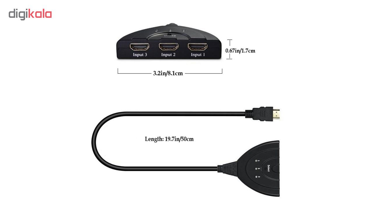 سوییچ 3 به 1 HDMI مدل 3D-01
