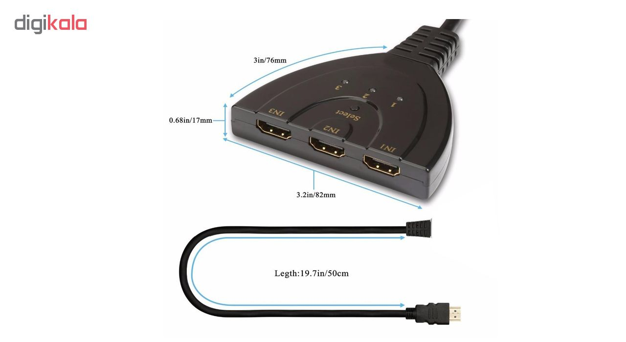 سوییچ 3 به 1 HDMI مدل 3D-01