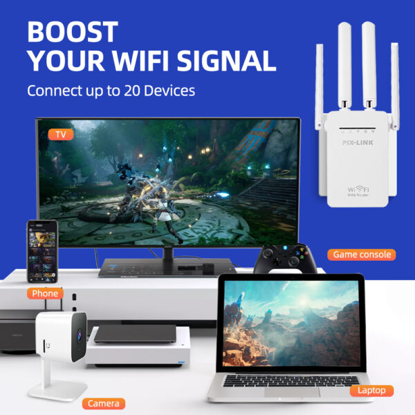 اکسس پوینت و گسترش دهنده محدوده بی‌سیم پیکس لینک مدل 3in1Wi-Fi09